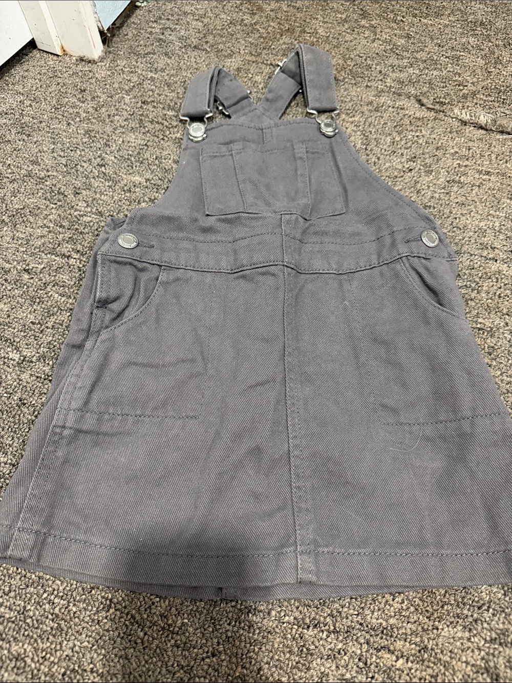 H&M Gray Cotton Pinafore Overalls Dress